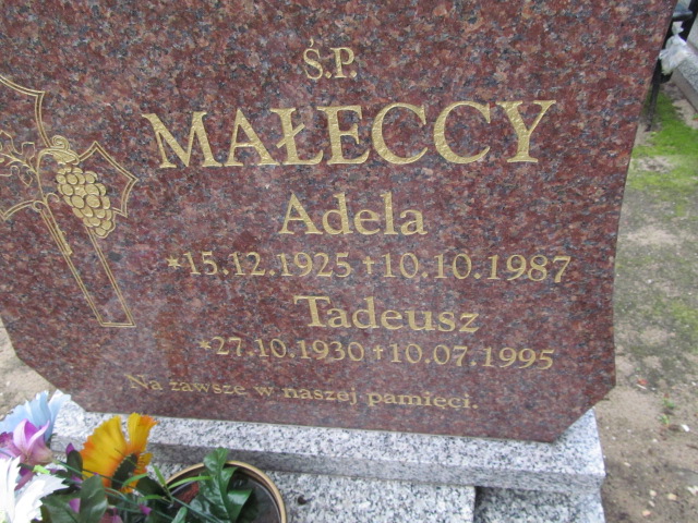 Adela Małecka (z eksh.) 1925 Żagań - Grobonet - Wyszukiwarka osób pochowanych