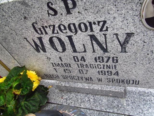 Grzegorz Wolny 1976 Żagań - Grobonet - Wyszukiwarka osób pochowanych