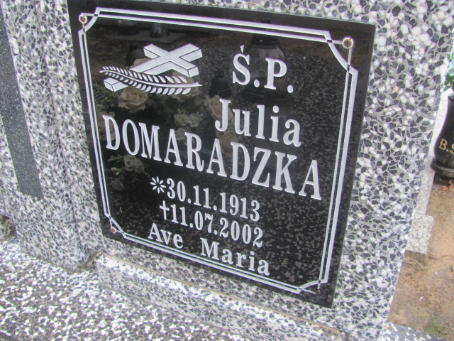 Julia Domaradzka 1913 Żagań - Grobonet - Wyszukiwarka osób pochowanych