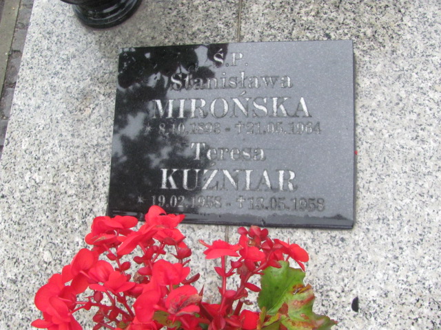 Stanisława Mirońska 1898 Żagań - Grobonet - Wyszukiwarka osób pochowanych