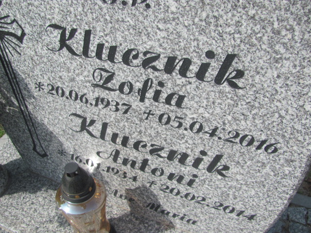 Zofia Klucznik 1937 Żagań - Grobonet - Wyszukiwarka osób pochowanych