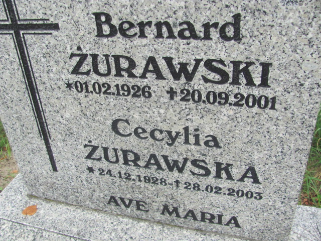 Cecylia Żurawska 1928 Żagań - Grobonet - Wyszukiwarka osób pochowanych