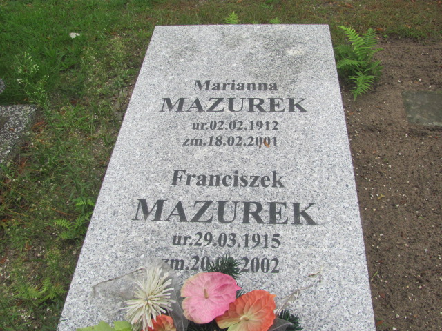 Franciszek Mazurek 1915 Żagań - Grobonet - Wyszukiwarka osób pochowanych
