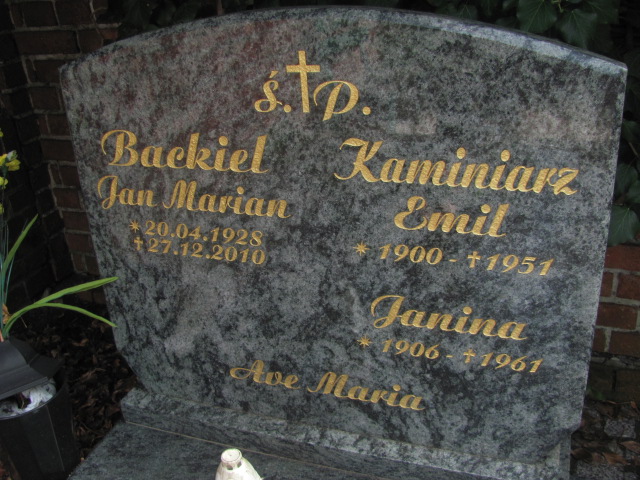 Jan Backiel 1928 Żagań - Grobonet - Wyszukiwarka osób pochowanych