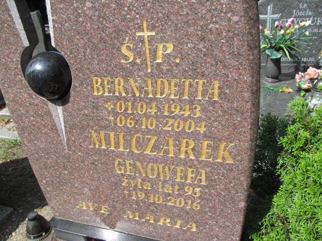 Bernadeta Milczarek 1943 Żagań - Grobonet - Wyszukiwarka osób pochowanych